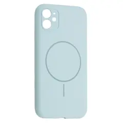 ЧОХОЛ SILICONE CASE FULL CAMERA FINE RING MAGSAFE ДЛЯ IPHONE 12 NEW SKY СИНІЙ