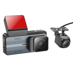 ВІДЕОРЕЄСТРАТОР HOCO DV12 DRIVING RECORDER 2K DISPLAY GPS (WITH REAR CAMERA), СІРИЙ