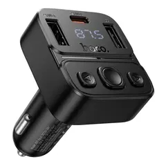 АВТОМОБІЛЬНИЙ ЗАРЯДНИЙ ПРИСТРІЙ + FM МОДУЛЯТОР HOCO E87 DELTA, 35W, 2XUSB-A, 1XTYPE-C, ЧОРНИЙ