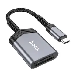 КАРТРИДЕР HOCO UA25 2IN1 CARD READER TYPE-C METAL, СІРИЙ