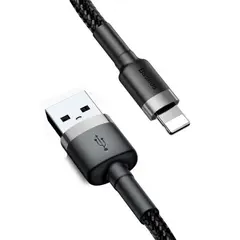 КАБЕЛЬ BASEUS CAFULE LIGHTNING 2,4A, 0,5M, ЧОРНИЙ-СІРИЙ CALKLF-AG1