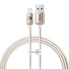 КАБЕЛЬ BASEUS CRYSTAL SHINE SERIES FAST CHARGING DATA CABLE USB-A TO LIGHTNING 2.4A 1.2M РОЖЕВИЙ CAJY001104