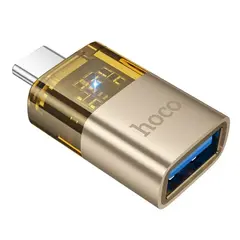 MR4_145289 Перехідник otg hoco ua36b c male to usb female otg transparent adapter, чорний HOCO