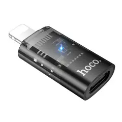 ПЕРЕХІДНИК HOCO UA36A IP MALE TO C FEMALE OTG TRANSPARENT ADAPTER, ЧОРНИЙ