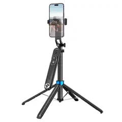 СЕЛФІ-ПАЛИЦЯ ТРИПОД HOCO K22 HANDY ALUMINUM ALLOY ANTI-SHAKE LIVE BROADCAST HOLDER, ЧОРНИЙ