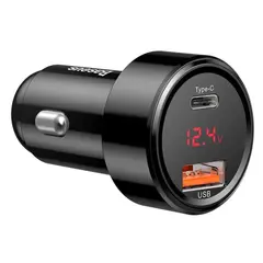 АВТОМОБІЛЬНИЙ ЗАРЯДНИЙ ПРИСТРІЙ BASEUS MAGIC SERIES PPS PDOUT, USB 45W, QC, PD, LCD, ЧОРНИЙ CCMLC20C-01