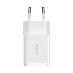 МЕРЕЖЕВИЙ ЗАРЯДНИЙ ПРИСТРІЙ BASEUS COMPACT CHARGER 2U 10.5W EU, БІЛИЙ CCXJ010202