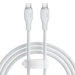 КАБЕЛЬ PD BASEUS PUDDING SERIES FAST CHARGING CABLE TYPE-C TO TYPE-C 100W 1.2M, БІЛИЙ P10355702221-00