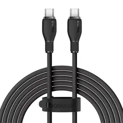 КАБЕЛЬ PD BASEUS PUDDING SERIES FAST CHARGING CABLE TYPE-C TO TYPE-C 100W 2M, ЧОРНИЙ P10355702111-01