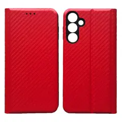 ЧЕХОЛ-КНИЖКА CARBONE ДЛЯ SAMSUNG A16 4G, 5G (A165) ЧЕРВОНИЙ