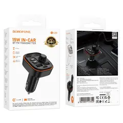 АВТОМОБІЛЬНИЙ ЗАРЯДНИЙ ПРИСТРІЙ МОДУЛЯТОР BOROFONE BC59 HEROIC (USB-A, TYPE-C) 5V, 3A, ЧОРНИЙ