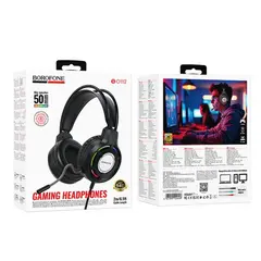 MR4_146060 Навушники ігрові дротові borofone bo112 wave gaming headphones, чорний 