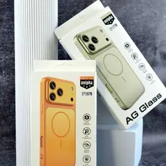 MR4_146792 Чохол new ag glass magsafe case для iphone 14 pro max помаранчевий PRC