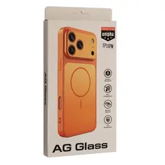 MR4_146792 Чохол new ag glass magsafe case для iphone 14 pro max помаранчевий PRC