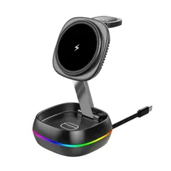 ЗАРЯДНИЙ ПРИСТРІЙ 3IN1 T33 MAGSAFE (IPHONE, IWATCH, AIRPODS) ORIGINAL, ЧОРНИЙ