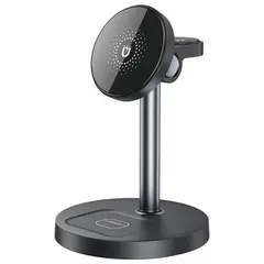 БЕЗДРОТОВИЙ ЗАРЯДНИЙ ПРИСТРІЙ XO CX038 DESKTOP HOLDER 15W 3IN1 WIRELESS CHARGER (WITH IRON PIECE), ЧОРНИЙ
