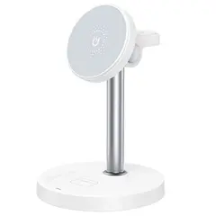 БЕЗДРОТОВИЙ ЗАРЯДНИЙ ПРИСТРІЙ XO CX038 DESKTOP HOLDER 15W 3IN1 WIRELESS CHARGER (WITH IRON PIECE), БІЛИЙ