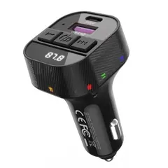 АВТОМОБІЛЬНИЙ ЗАРЯДНИЙ ПРИСТРІЙ XO BCC17 SMART BLUETOOTH MP3 A+C DUAL PORT PD30W CAR CHARGER WITH TYPE C, ЧОРНИЙ