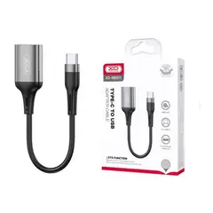 АДАПТЕР OTG XO NB201 USB 2.0 TRANSFER SPEED 480MBP ДЛЯ TYPE-C, ЧОРНИЙ