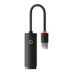 ПЕРЕХІДНИК USB BASEUS LITE SERIES ETHERNET ADAPTER USB-A TO RJ45 LAN PORT (100MBPS), ЧОРНИЙ WKQX000001