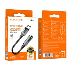 АДАПТЕР BOROFONE BV19 CREATOR DIGITAL AUDIO CONVERTER TYPE-C TO 3.5MM, ЧОРНИЙ