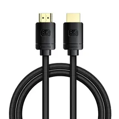 КАБЕЛЬ BASEUS HIGH DEFINITION SERIES HDMI 8K TO HDMI 8K ADAPTER CABLE 1M, ЧОРНИЙ CAKGQ-J01