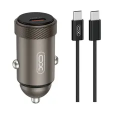 АВТОМОБІЛЬНИЙ ЗАРЯДНИЙ ПРИСТРІЙ XO CC70 MINI METAL SINGLE PD30W + TYPE-C CABLE (NB-Q260 KIT), ЧОРНИЙ
