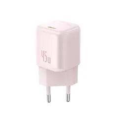 МЕРЕЖЕВИЙ ЗАРЯДНИЙ ПРИСТРІЙ BASEUS PICOGO GAN FAST CHARGER 1C 45W РОЖЕВИЙ P10176800413-00