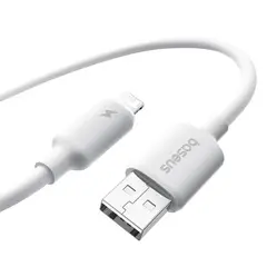 КАБЕЛЬ BASEUS FOAMED SILICONE USB-A TO LIGHTNING 2.4A 2M, БІЛИЙ E0426905