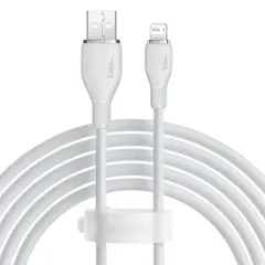 КАБЕЛЬ BASEUS PUDDING SERIES FAST CHARGING CABLE USB-A TO LIGHTNING 2.4A 2M, БІЛИЙ P10355700221-01
