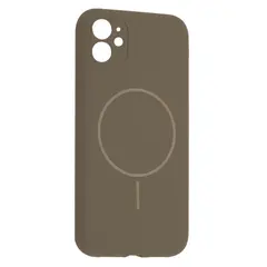 MR4_151917 Чохол silicone case full camera fine ring magsafe для iphone 12 titanium, сірий 