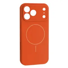 MR4_151983 Чохол silicone case full camera fine ring magsafe для iphone 17 pro помаранчевий 