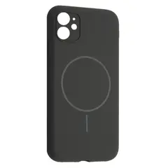 ЧОХОЛ SILICONE CASE FULL CAMERA FINE RING MAGSAFE ДЛЯ IPHONE 12 CHARCOAL, СІРИЙ, ЧОРНИЙ
