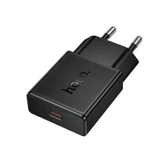 МЕРЕЖЕВИЙ ЗАРЯДНИЙ ПРИСТРІЙ HOCO N74 SPEED SINGLE-PORT PD25W ULTRA-THIN CHARGER (EU), ЧОРНИЙ