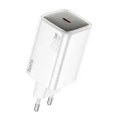 МЕРЕЖЕВИЙ ЗАРЯДНИЙ ПРИСТРІЙ HOCO N48 GLORIOUS SINGLE PORT PD65W CHARGER (EU), БІЛИЙ