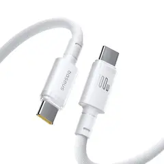 КАБЕЛЬ PD BASEUS NEW BRAIDED TYPE-C TO TYPE-C 100W 2M, БІЛИЙ E0426V02