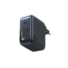 МЕРЕЖЕВИЙ ЗАРЯДНИЙ ПРИСТРІЙ BASEUS ENERCORE CJ11 FAST CHARGER WITH RETRACTABLE CABLE 2C+U 100W, ЧОРНИЙ E0120M00