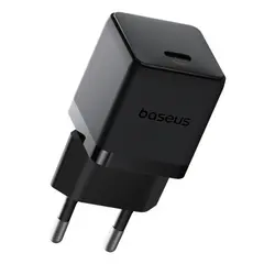 МЕРЕЖЕВИЙ ЗАРЯДНИЙ ПРИСТРІЙ BASEUS PALM FAST CHARGER 1C 20W CABLE TYPE-C TO LIGHTNING, ЧОРНИЙ E0116401
