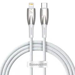 КАБЕЛЬ PD BASEUS GLIMMER SERIES FAST CHARGING DATA CABLE TYPE-C TO LIGHTNING 20W 1M, БІЛИЙ CADH000002