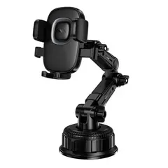 MR4_152323 Автотримач hoco h89 crown large suction cup car holder (центральна панель), чорний metal, сірий HOCO