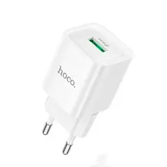 MR4_152405 Мережевий зарядний пристрій hoco c145a charm single port qc3.0 charger, білий HOCO