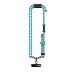MR4_152248 Шнурок rock (150cm) 8mm з карабіном multifunctional glow in the dark phone lanyard синій 