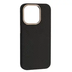 ЧОХОЛ PC CARBONE STYLE MAGSAFE ДЛЯ IPHONE 13 PRO MAX, ЧОРНИЙ, СІРИЙ