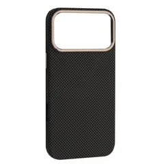 ЧОХОЛ PC CARBONE STYLE MAGSAFE ДЛЯ IPHONE 17 PRO MAX, ЧОРНИЙ, СІРИЙ