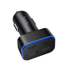 АВТОМОБІЛЬНИЙ ЗАРЯДНИЙ ПРИСТРІЙ HOCO Z63 BARRY FOUR-PORT CAR CHARGER, ЧОРНИЙ
