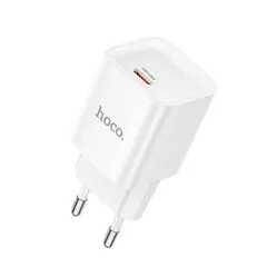 МЕРЕЖЕВИЙ ЗАРЯДНИЙ ПРИСТРІЙ HOCO C146A CHARM SINGLE PORT PD20W CHARGER, БІЛИЙ