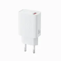 МЕРЕЖЕВИЙ ЗАРЯДНИЙ ПРИСТРІЙ XO L159 (EU) QC18W 1USB-A FAST CHARGER, БІЛИЙ