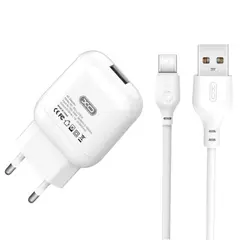 МЕРЕЖЕВИЙ ЗАРЯДНИЙ ПРИСТРІЙ XO L37 EU CHARGER WITH TYPE-C CABLE, БІЛИЙ