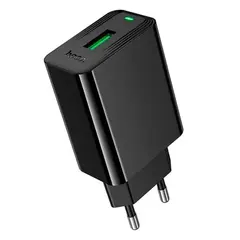 MR4_153043 Мережевий зарядний пристрій hoco cs92a leader single port qc3.0 charger (eu), чорний HOCO