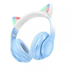 MR4_153167 Навушники накладні hoco w42 cat ears over-ear bt headphones bt5.3 crystal синій (деф. пак) 